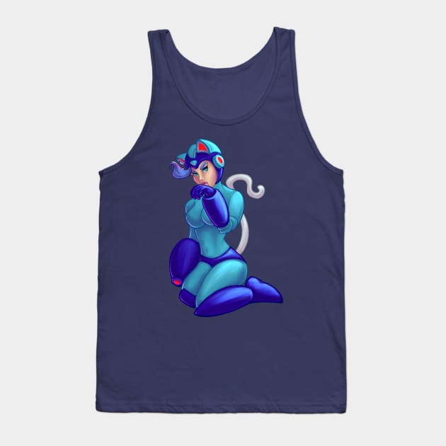 Darkstalkers Felicia in MegaMan Costume Tank Top by Kylana